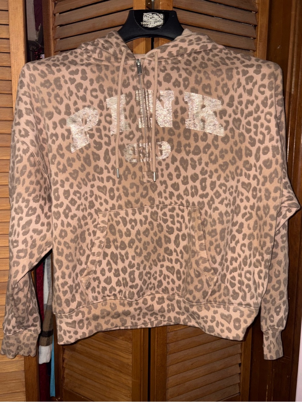 PINK leopard zip up.